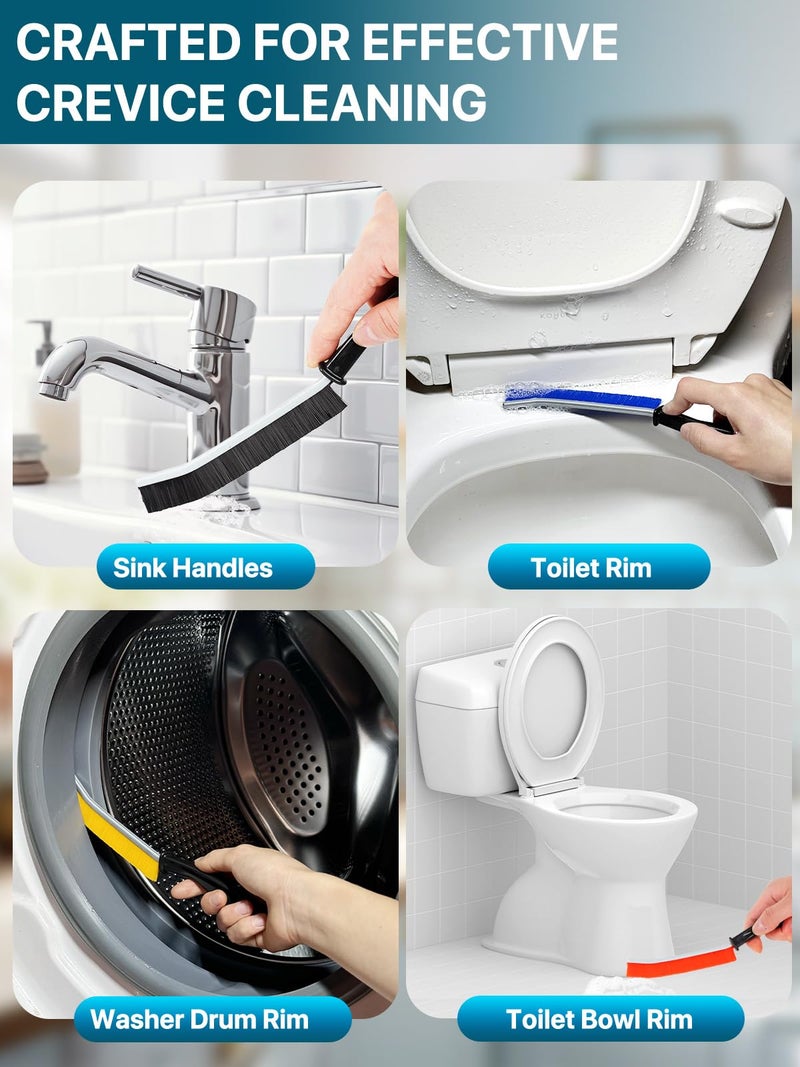 kosprie 6Pcs Hard Bristle Crevice Cleaning Brush  Multifunctional Premium Crevice Cleaning Tool  Designed for Cleaning Narrow Spaces  Suitable for Toilet  Faucets Kitchen Grout  KOSPRIE - Image 4